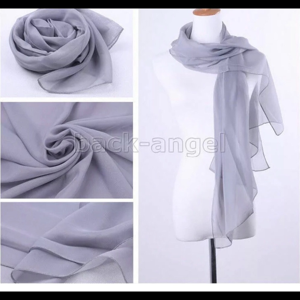 New beautiful silky wrap shawl in white or silver - Picture 3 of 7